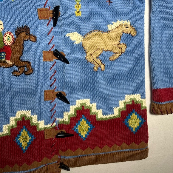 Storybook Knits Western Sweater Jacket Small/Medium Vintage Rodeo Knit Cardigan - Picture 3 of 8